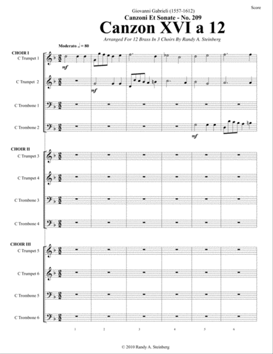 Canzon XVI a 12 - No. 209 Brass Ensemble scores gallery preview page 4
