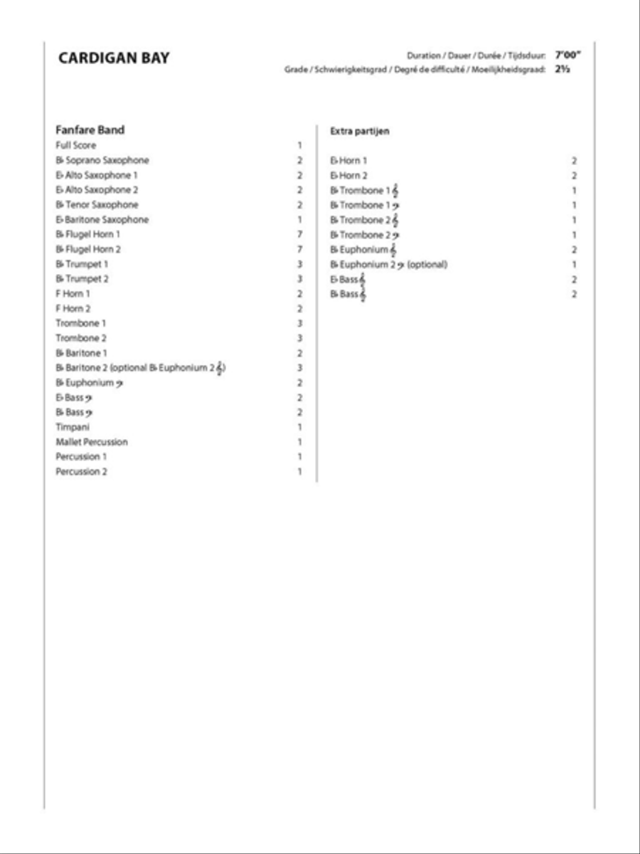 Cardigan Bay Cardigan Bay Fanfare Band scores gallery preview page 2