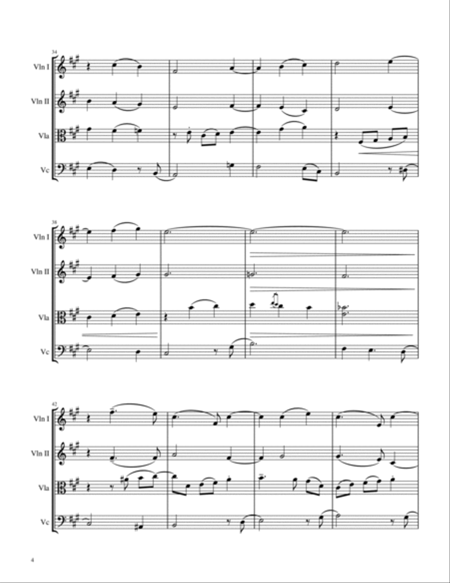 The Christmas Waltz String Quartet scores gallery preview page 4