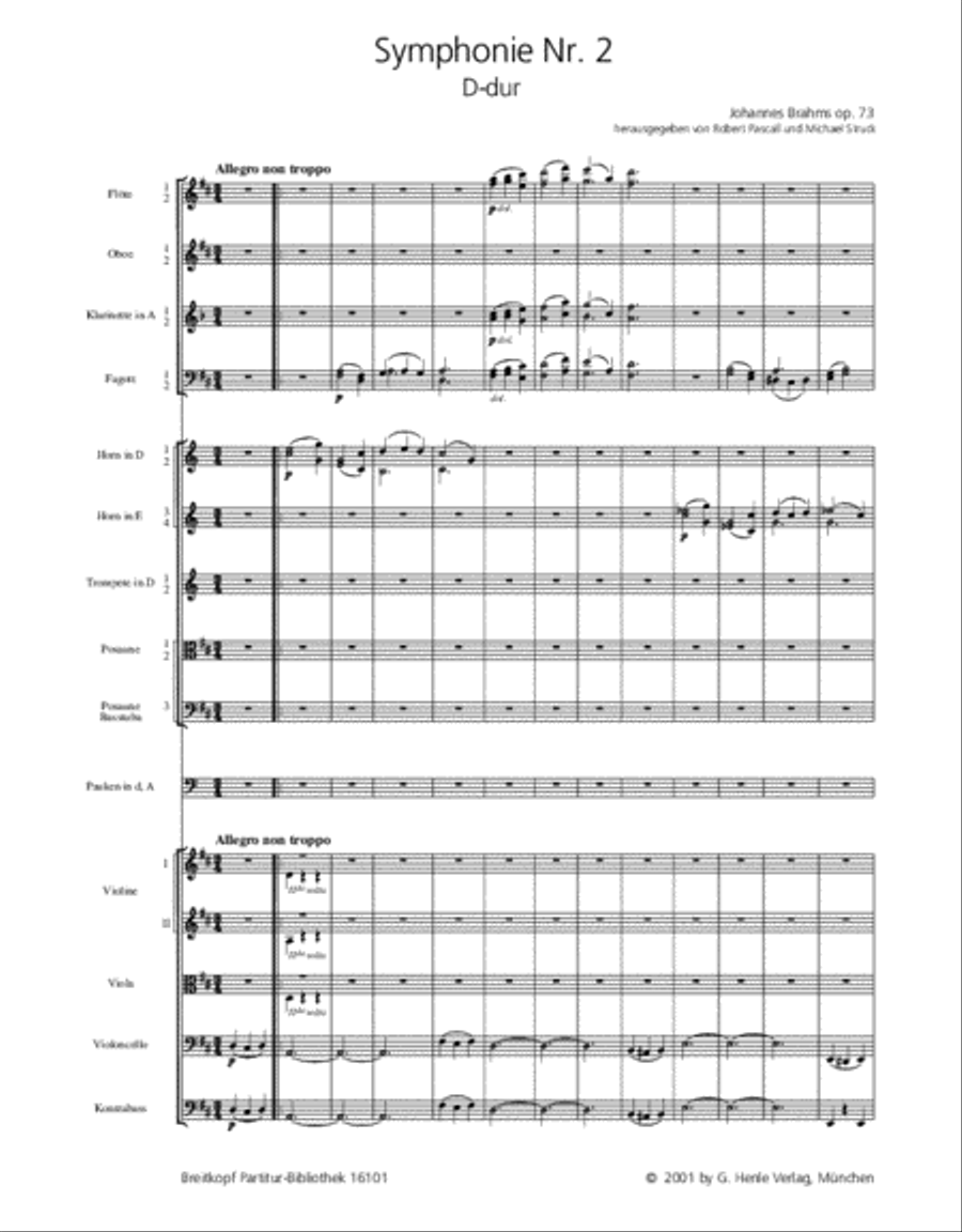 Symphony No. 2 in D major Op. 73 Orchestra scores gallery preview page 2