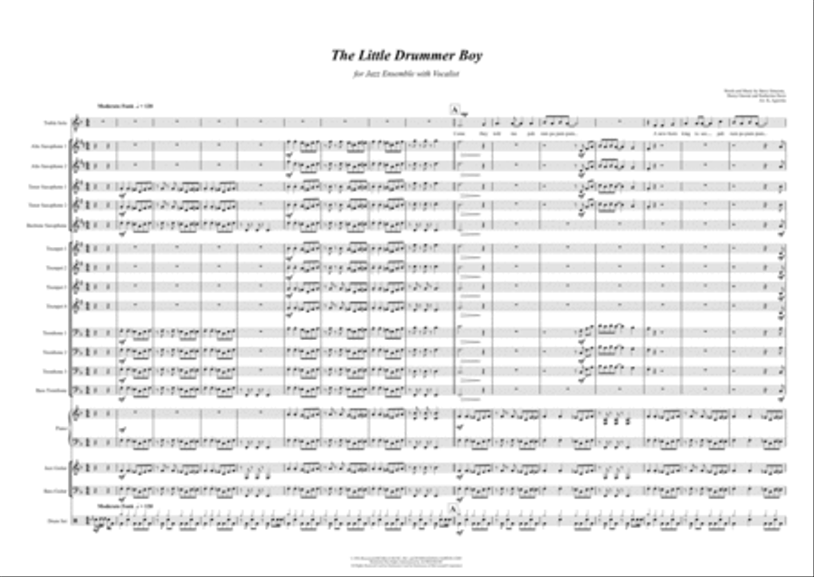 The Little Drummer Boy Jazz Ensemble scores gallery preview page 2