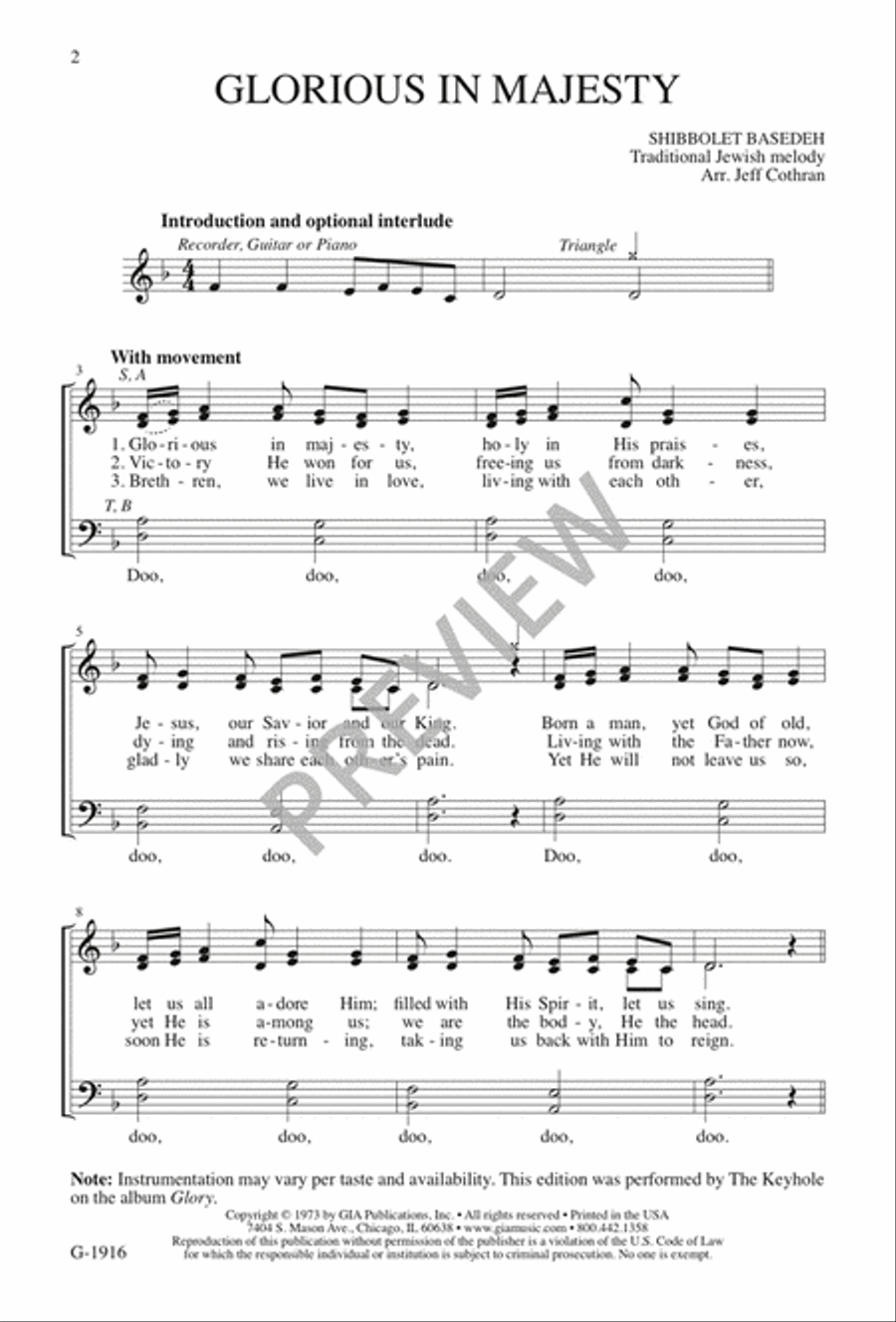 Glorious in Majesty 4-Part scores gallery preview page 3