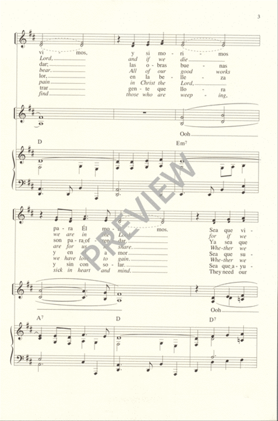 Pues Si Vivimos 3-Part scores gallery preview page 3