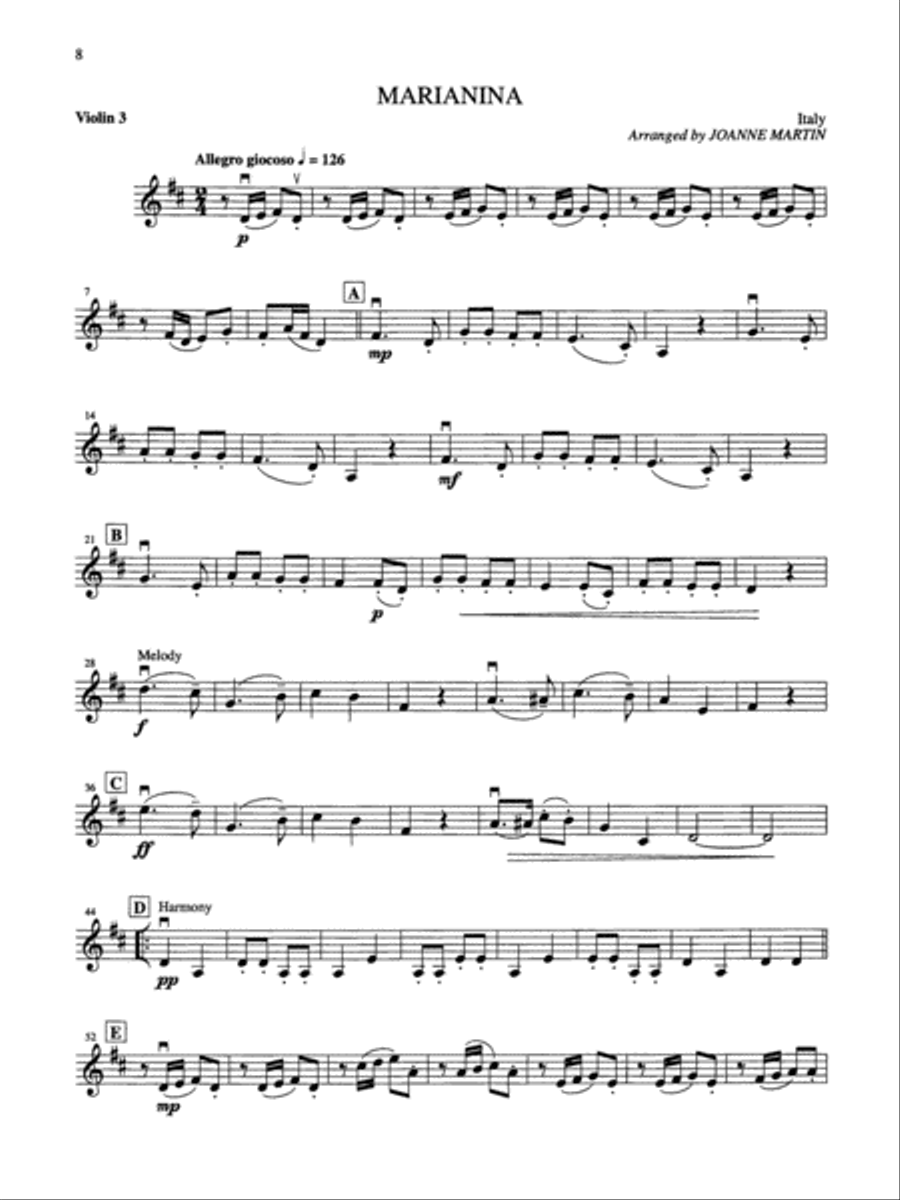 Folk Strings for String Quartet or String Orchestra String Quartet scores gallery preview page 8