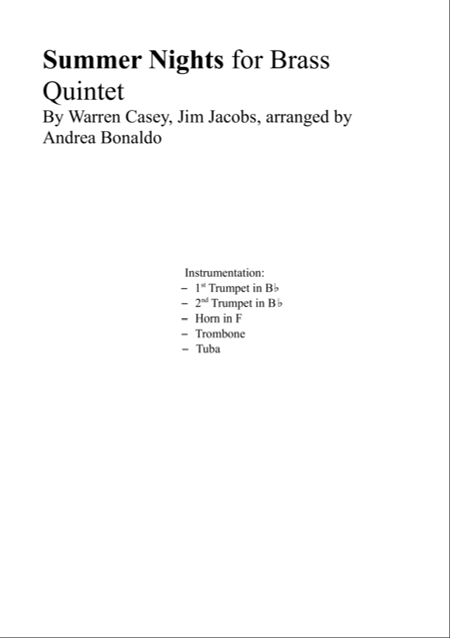 Summer Nights Summer Nights Brass Ensemble scores gallery preview page 2