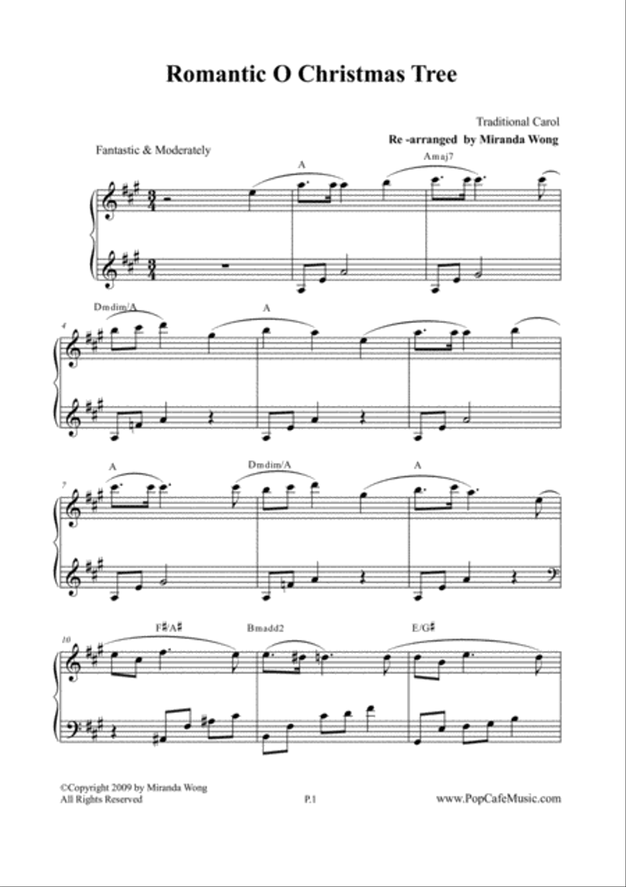 4 Romantic Christmas Tunes for Piano Solo - C Key Piano Solo scores gallery preview page 5