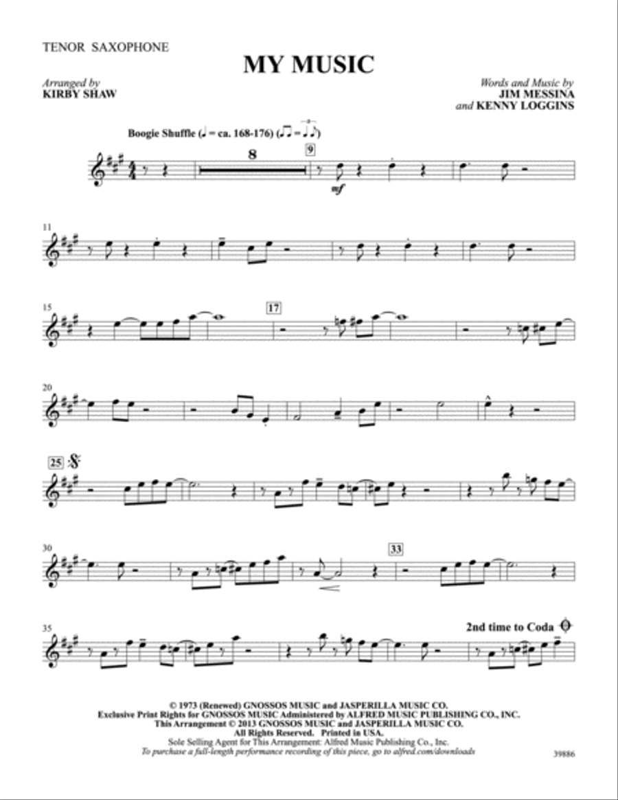 My Music: B-flat Tenor Saxophone Tenor Saxophone scores gallery preview page 1
