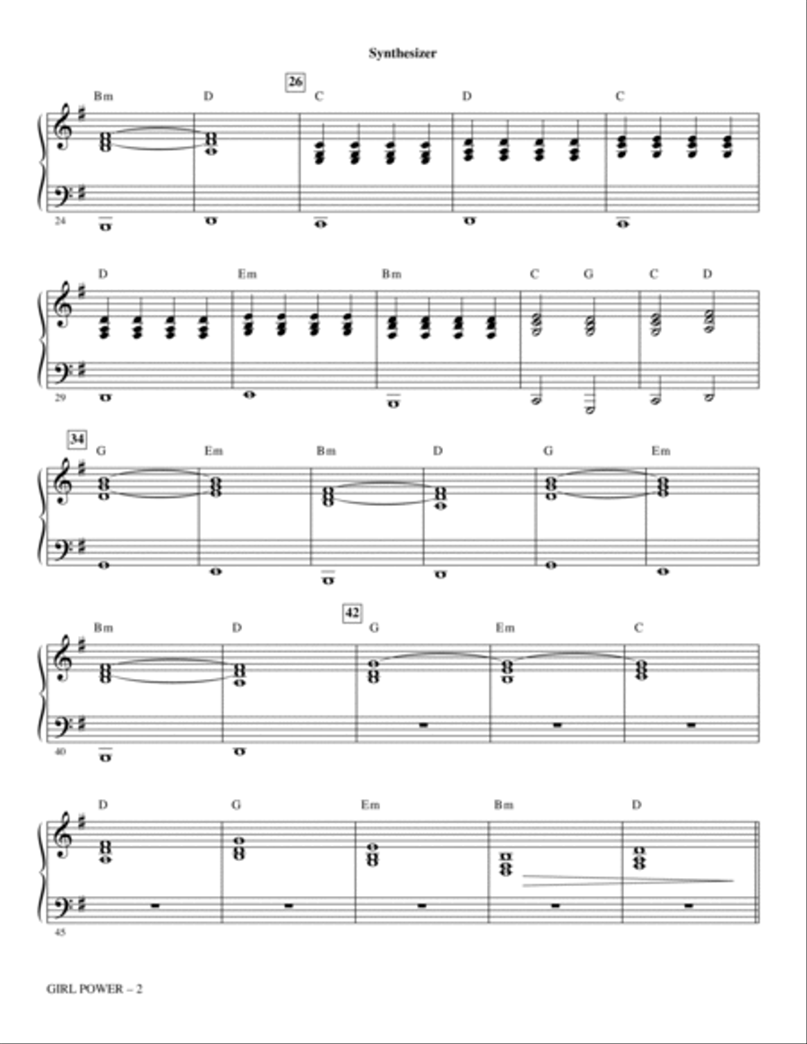 Girl Power (Choral Medley) - Synthesizer Choir scores gallery preview page 2