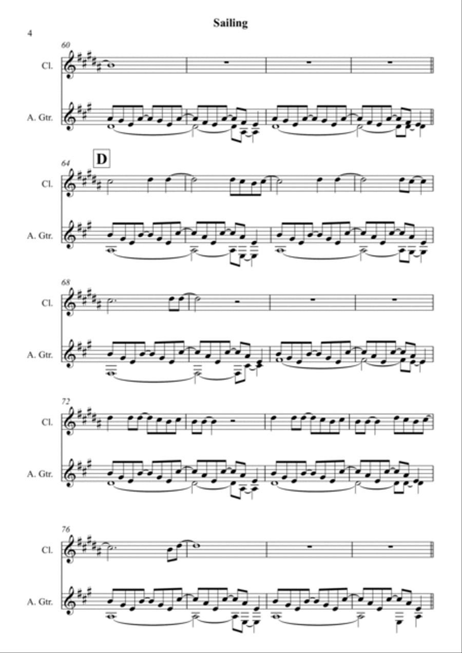 Sailing Clarinet scores gallery preview page 4
