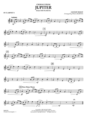 Chorale from Jupiter - Bb Clarinet 1