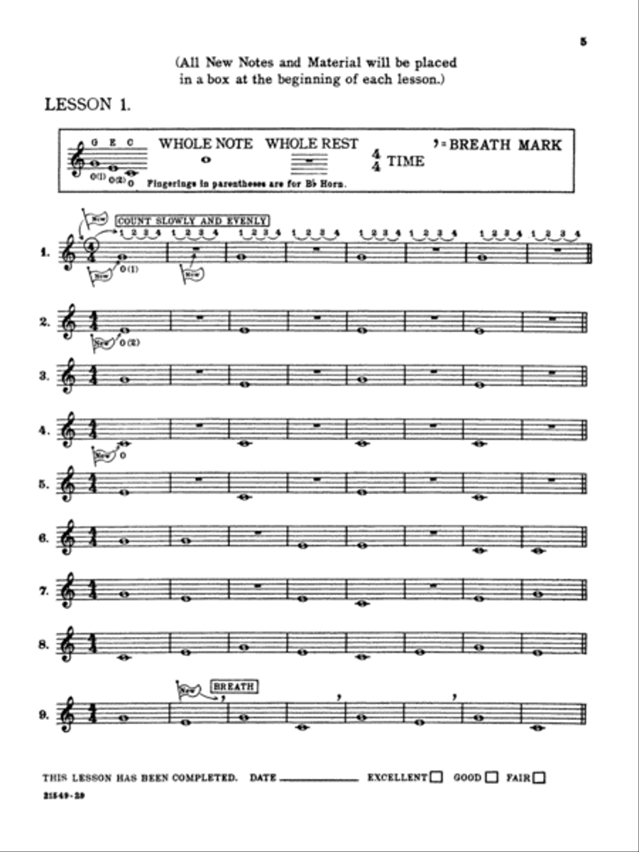 Breeze-Easy Method for French Horn, Book 1 Horn scores gallery preview page 2