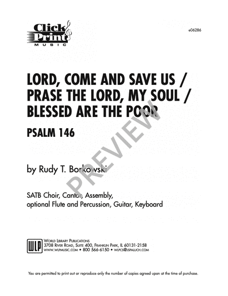 Lord, Come and Save Us/Praise the Lord, My Soul/Blessed Are the Poor