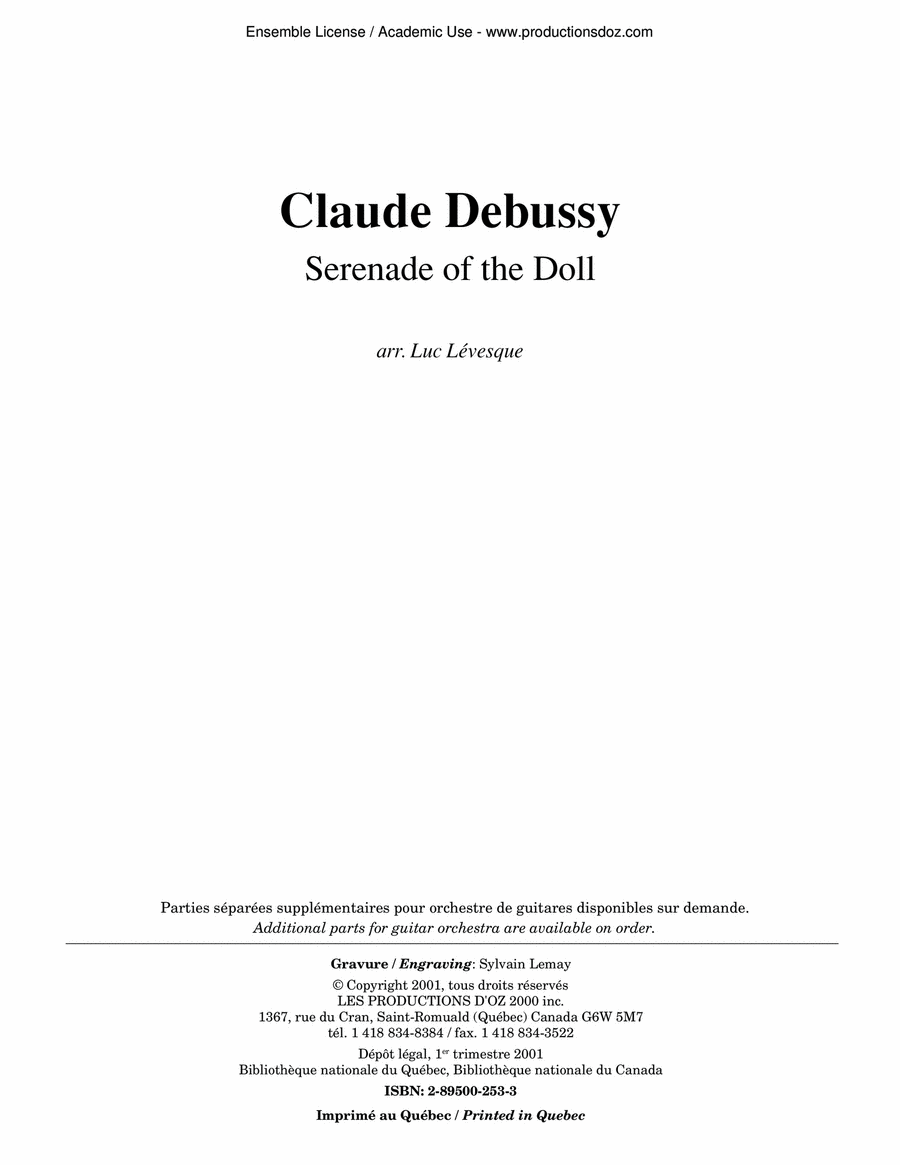 Serenade of the Doll Guitar Ensemble scores gallery preview page 1