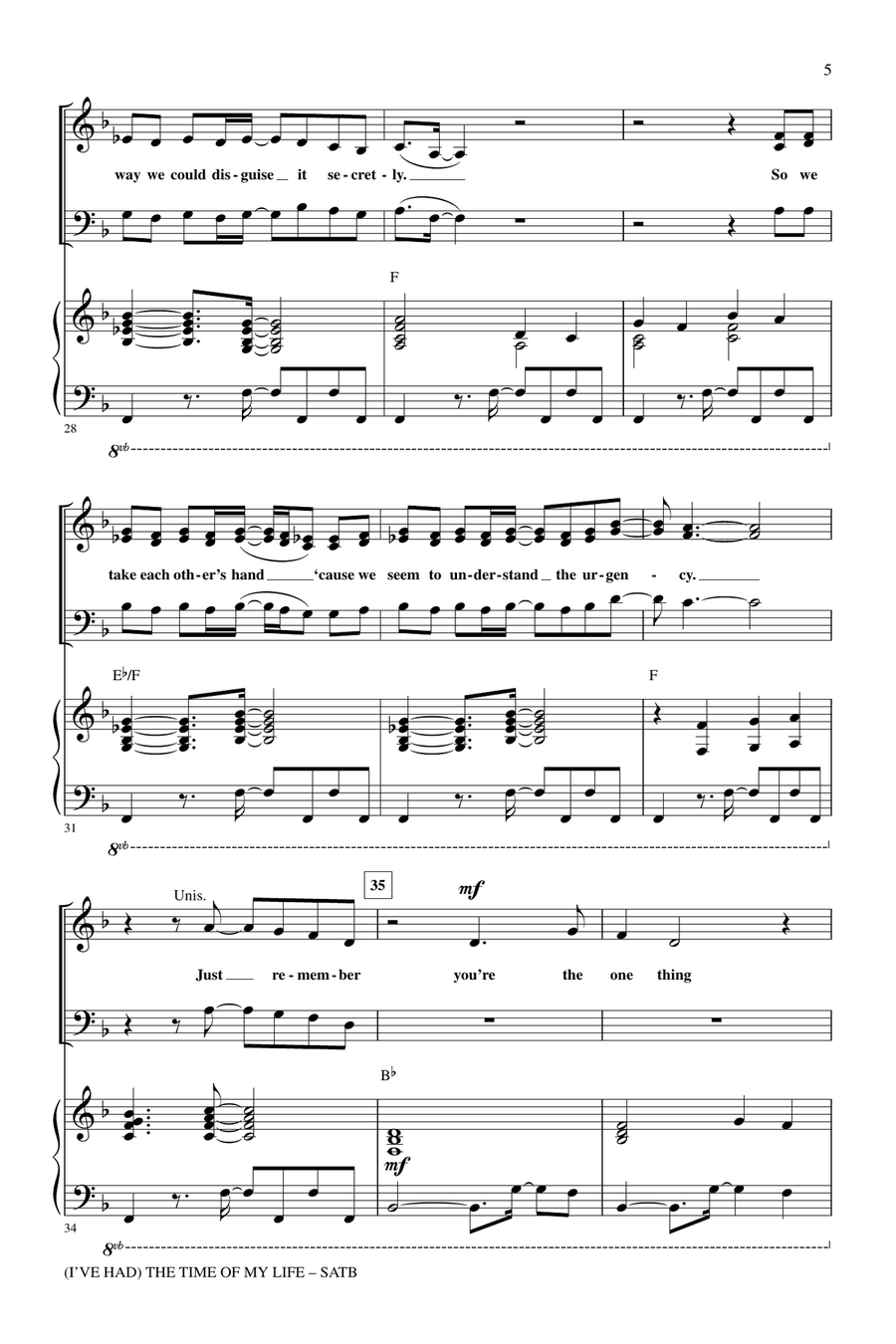 (I've Had) The Time Of My Life (arr. Mac Huff) 4-Part scores gallery preview page 4