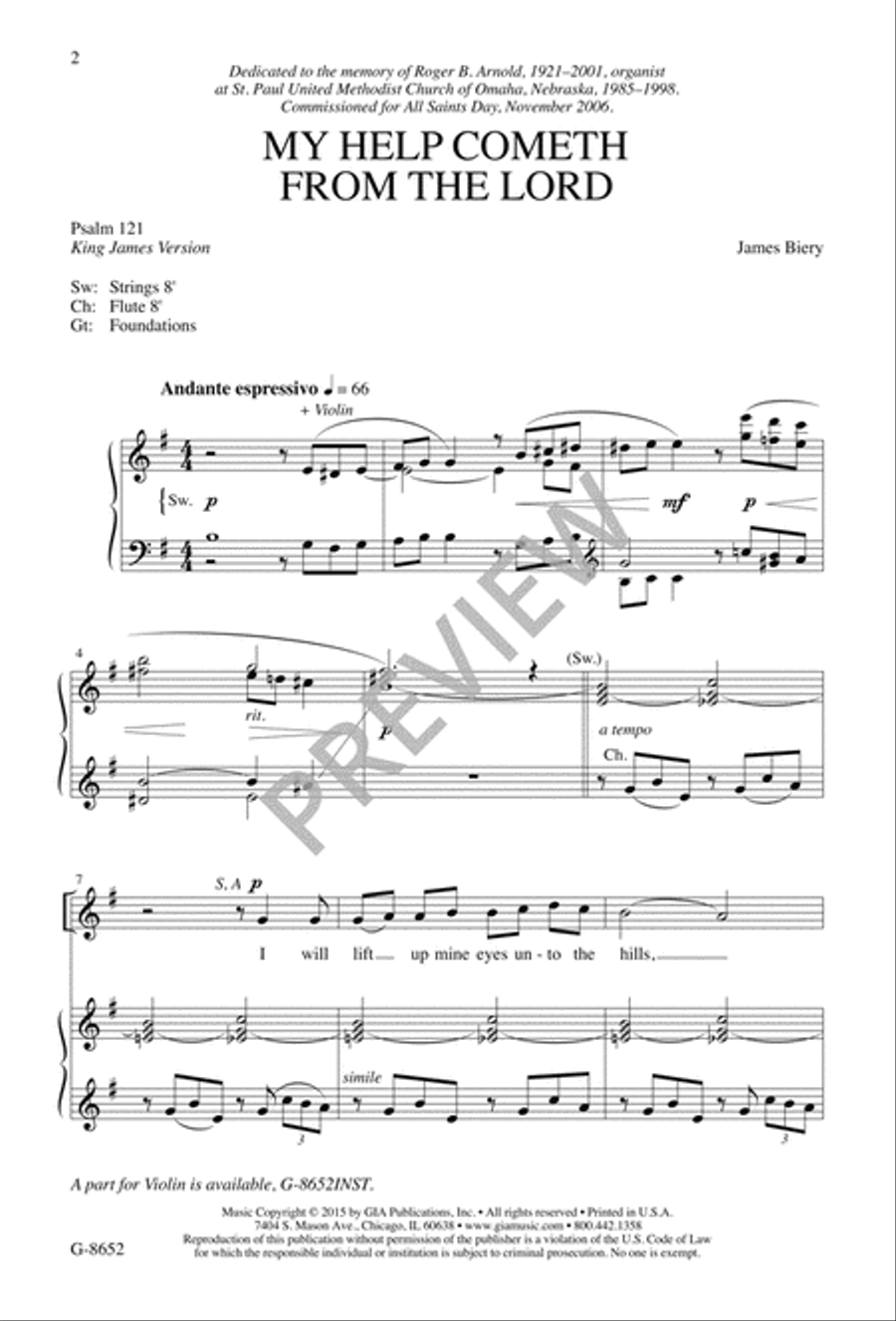 My Help Cometh from the Lord 4-Part scores gallery preview page 3