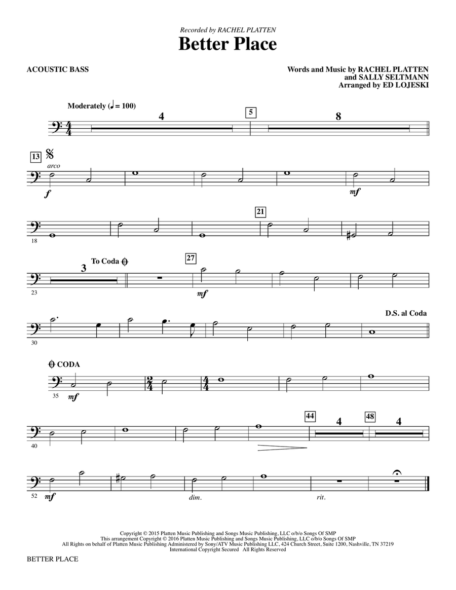 Better Place - Acoustic Bass Choir scores gallery preview page 1