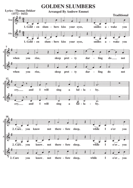 Golden Slumbers A Cappella SATB image number null
