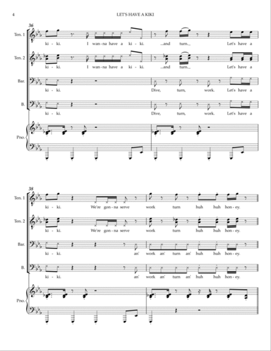 Let's Have A Kiki TTBB scores gallery preview page 4