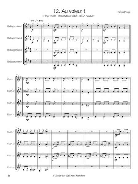 14 Intermediate Euphonium Quartets