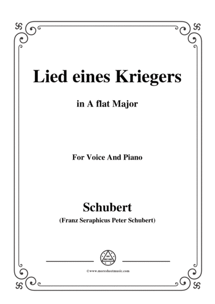 Schubert-Lied eines Kriegers,D.822,in A flat Major,for Voice and Piano image number null