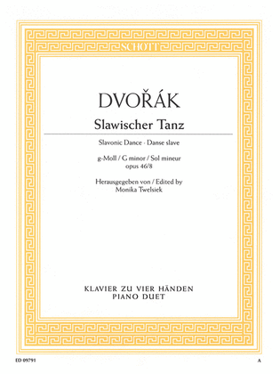 Book cover for Slavonic Dance in G Minor Op. 46, No. 8