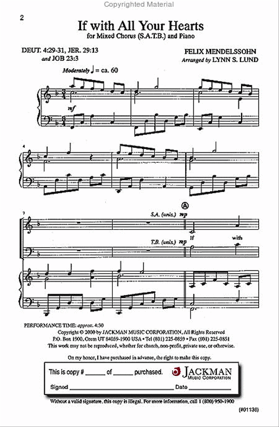 If With All Your Hearts - SAB - Lund 3-Part scores gallery preview page 2