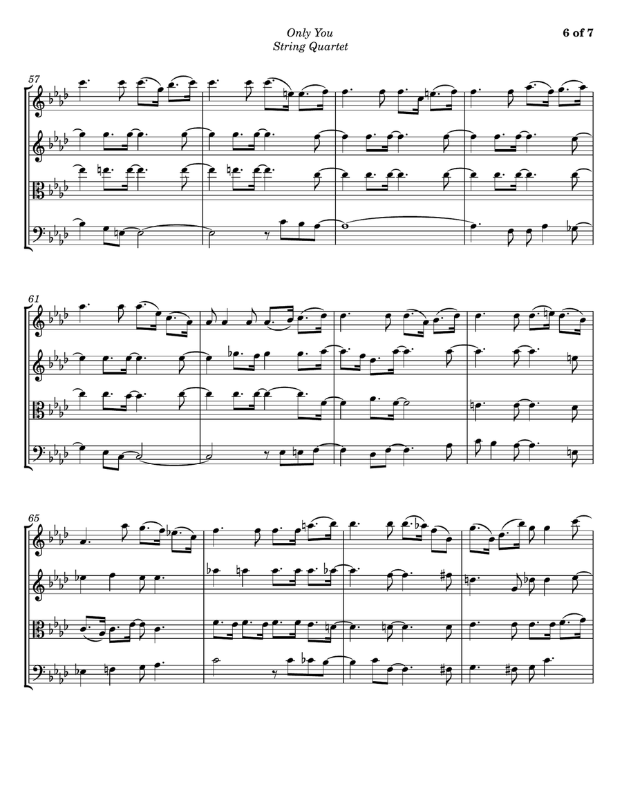 Only You (and You Alone) String Quartet scores gallery preview page 6