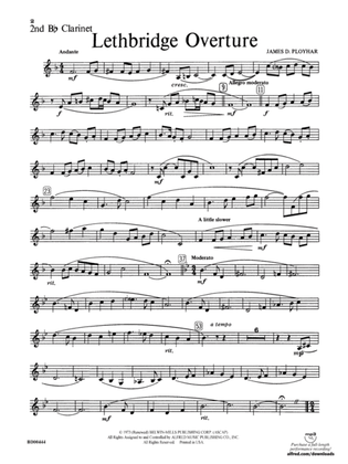 Lethbridge Overture: 2nd B-flat Clarinet