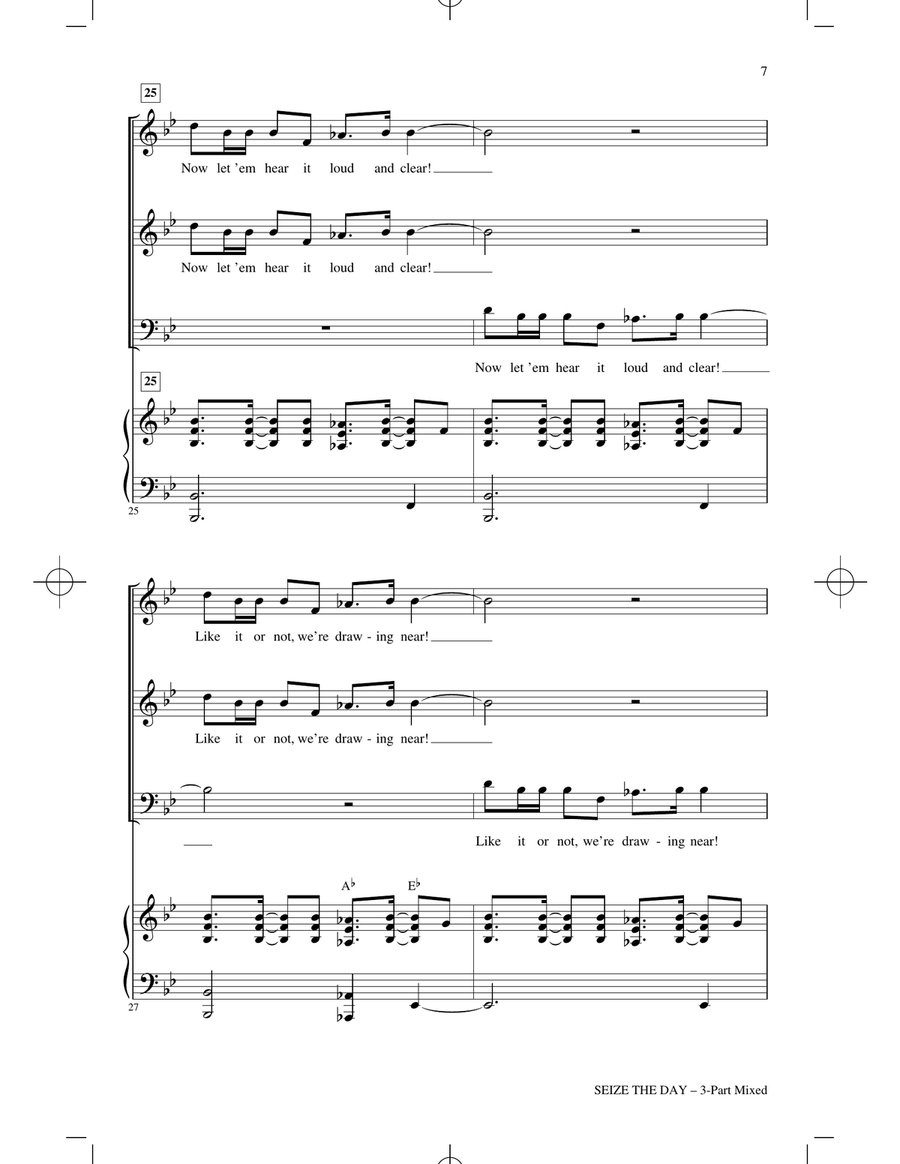 Seize The Day (from Newsies The Musical) (arr. Mac Huff) 3-Part scores gallery preview page 5