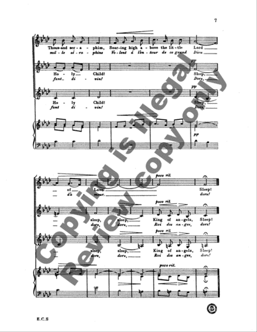 The Slumber of the Infant Jesus (Le Sommeil de l'Enfant Jesus) SSA scores gallery preview page 5