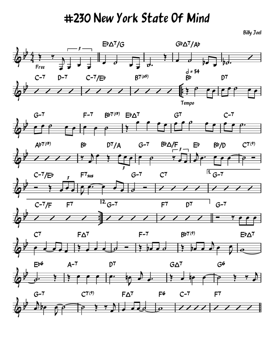 New York State Of Mind Piano scores gallery preview page 1
