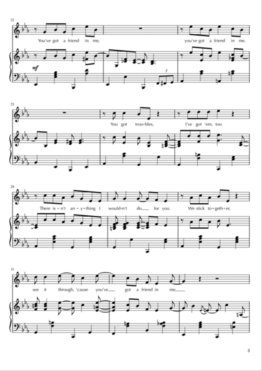 You've Got A Friend In Me Piano, Vocal, Guitar scores gallery preview page 3