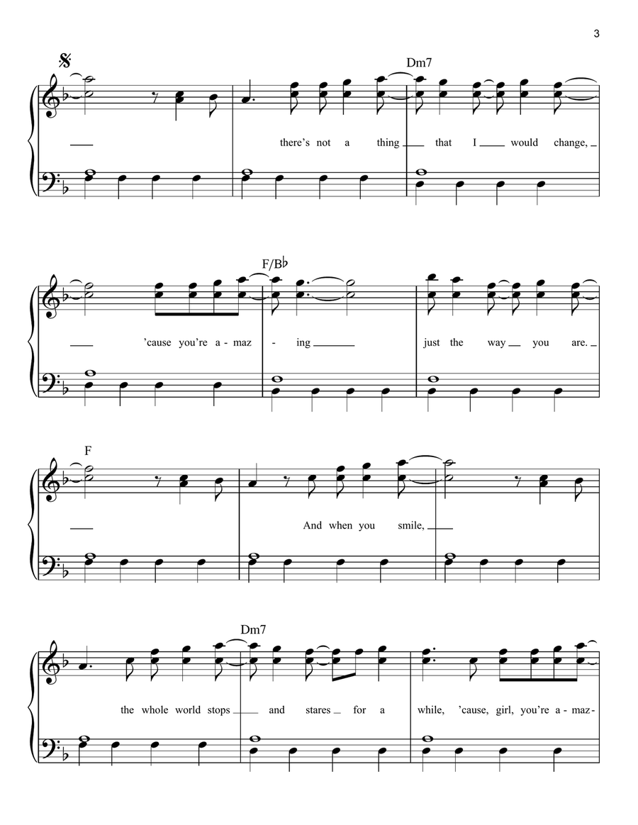 Just The Way You Are Easy Piano scores gallery preview page 3
