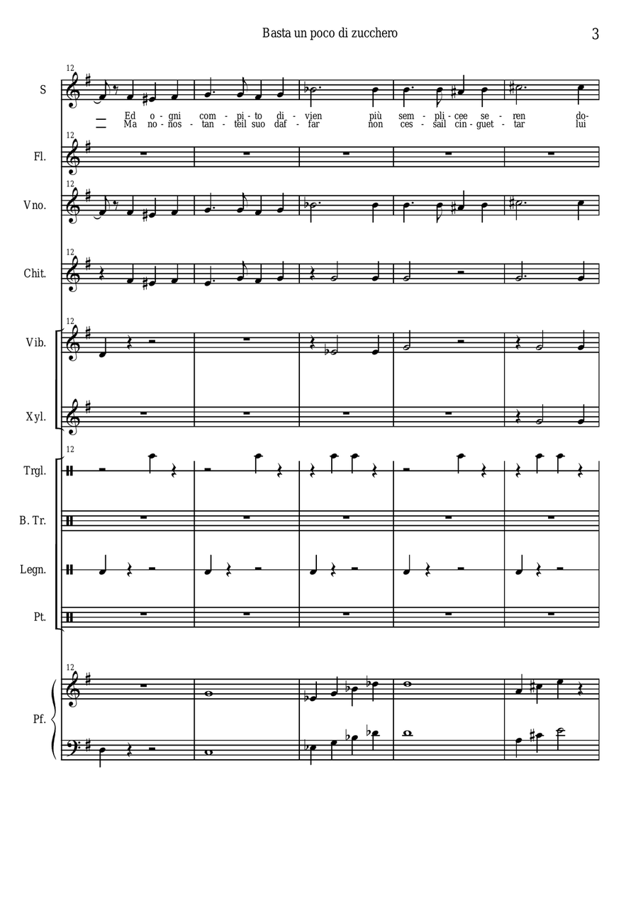 Basta un poco di zucchero Unison Choir scores gallery preview page 3
