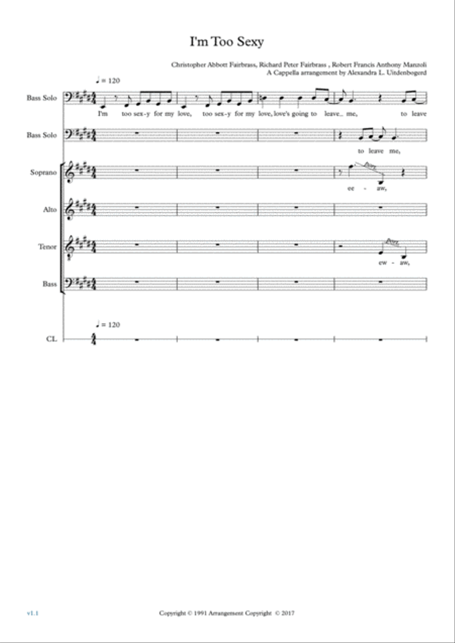 I'm Too Sexy Divisi scores gallery preview page 1