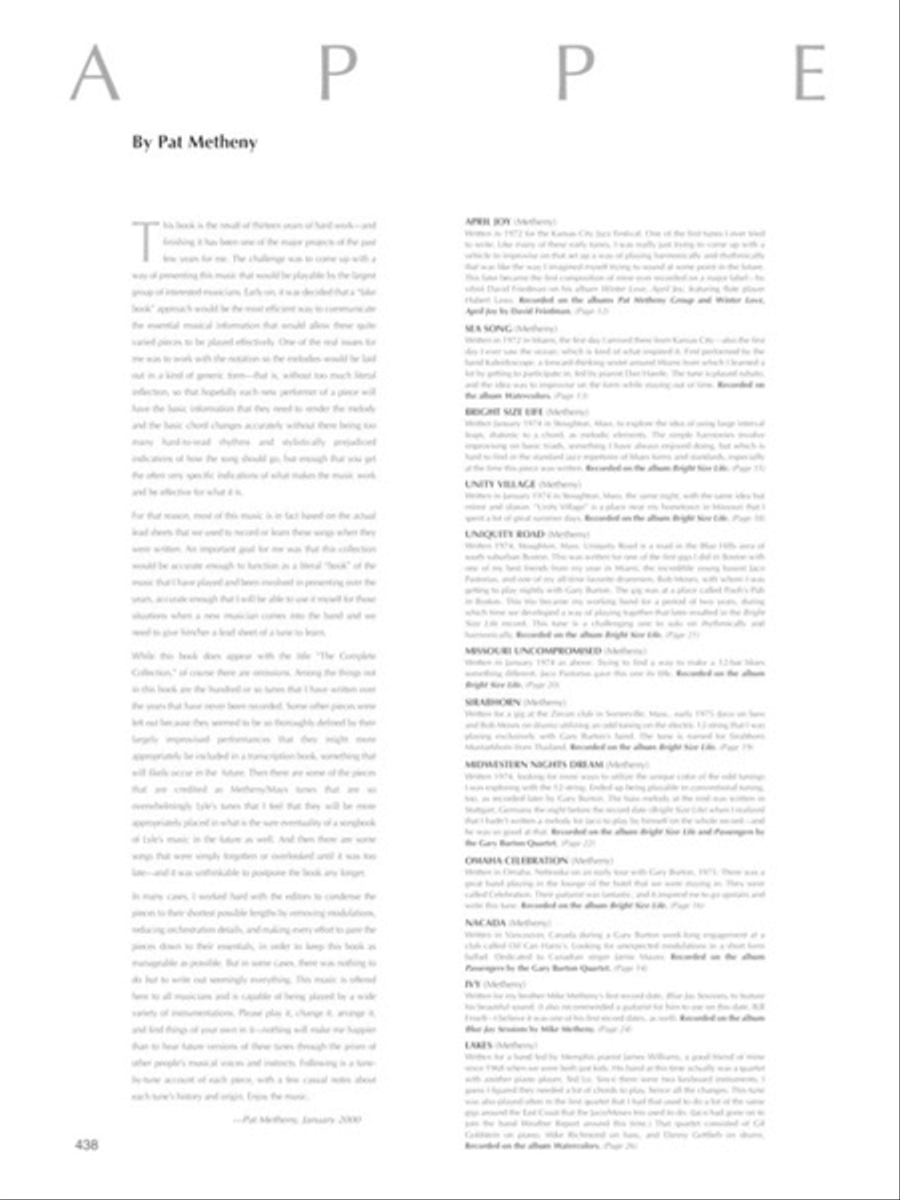 Pat Metheny Songbook Electric Guitar scores gallery preview page 14