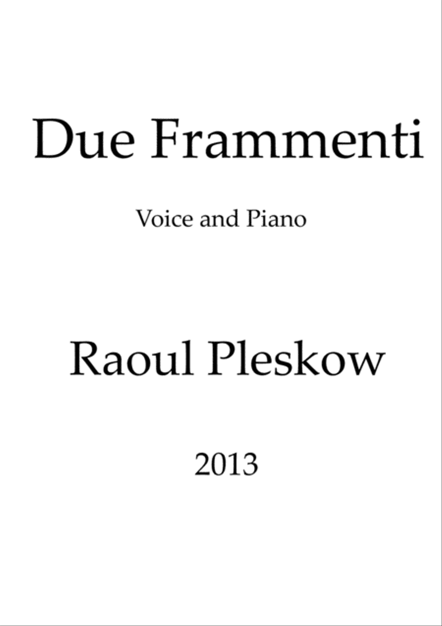 [Pleskow] Due Frammenti High Voice scores gallery preview page 3