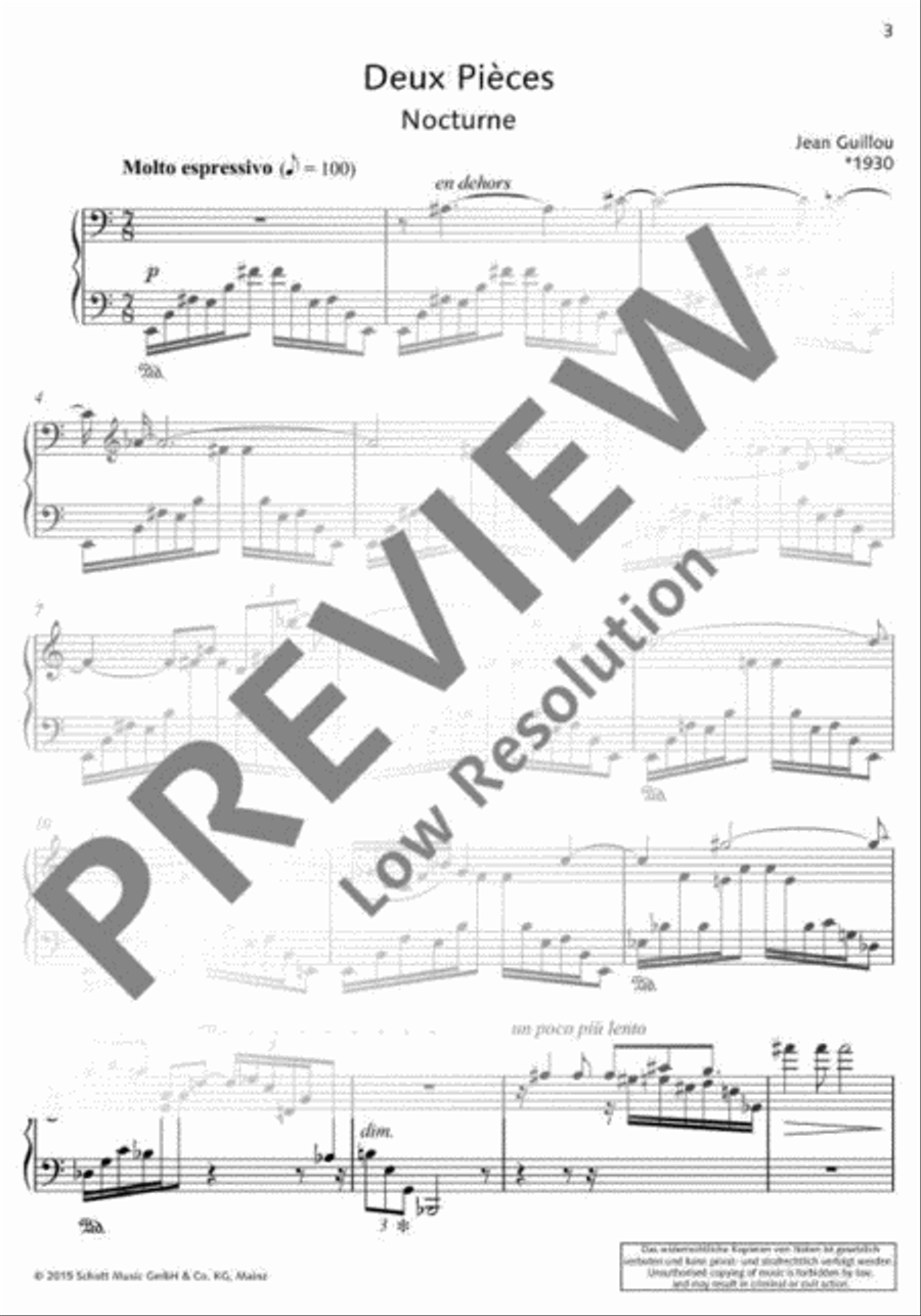 Deux Pièces Piano Solo scores gallery preview page 4
