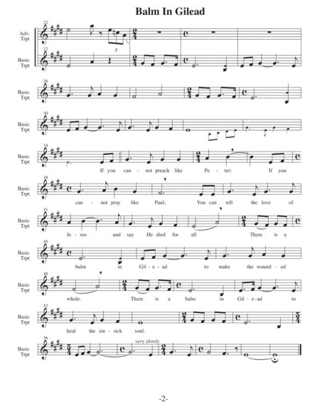 Balm in Gilead (Arrangements Lvl 1-3 for TRUMPET + Written Accomp) HYMN image number null