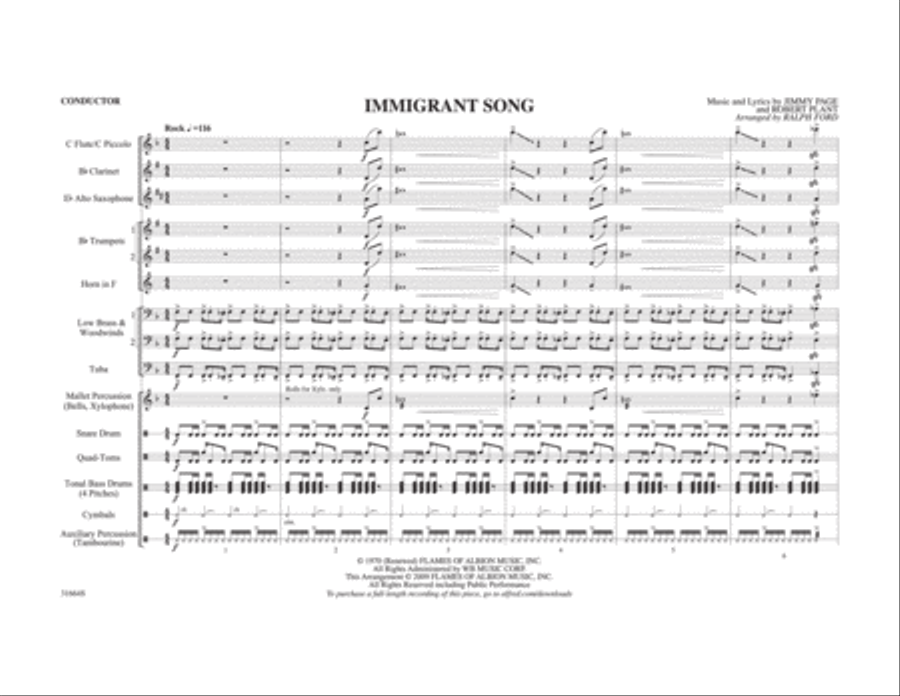 Immigrant Song Marching Band scores gallery preview page 10