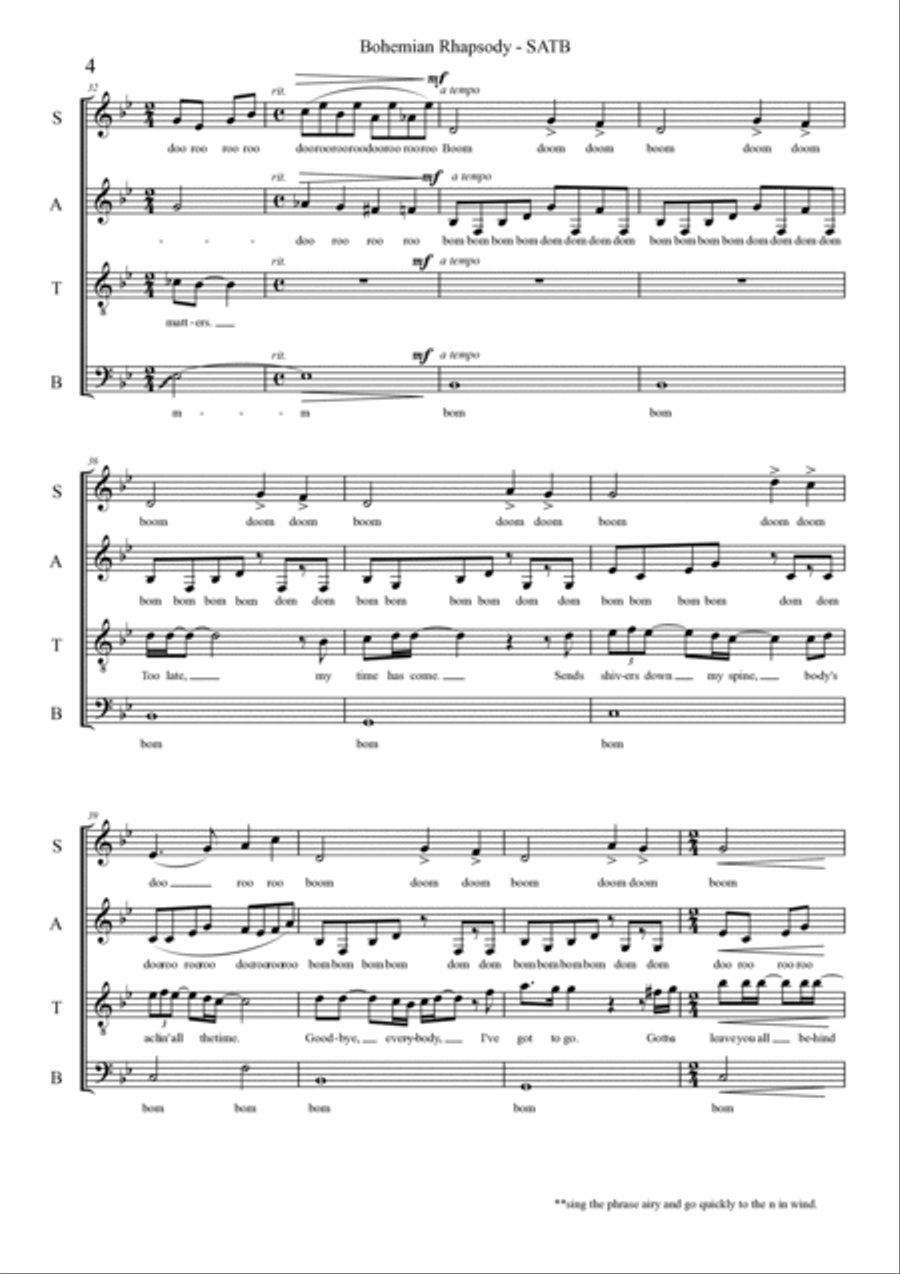 Bohemian Rhapsody 4-Part scores gallery preview page 4
