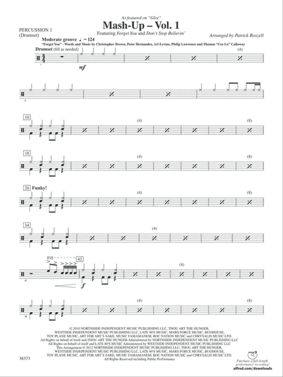Mash-Up – Vol. 1: 1st Percussion Concert Band scores gallery preview page 1