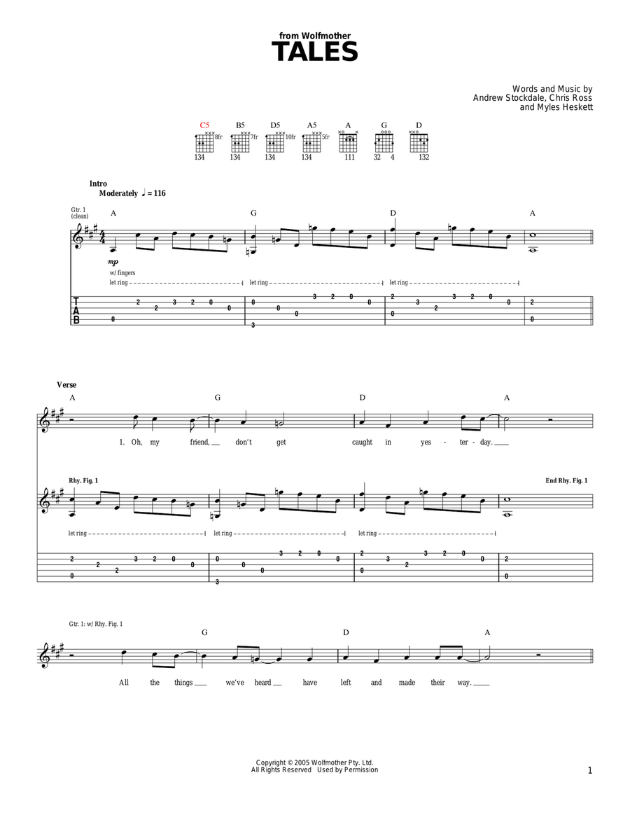 Tales Tales Acoustic Guitar scores gallery preview page 1