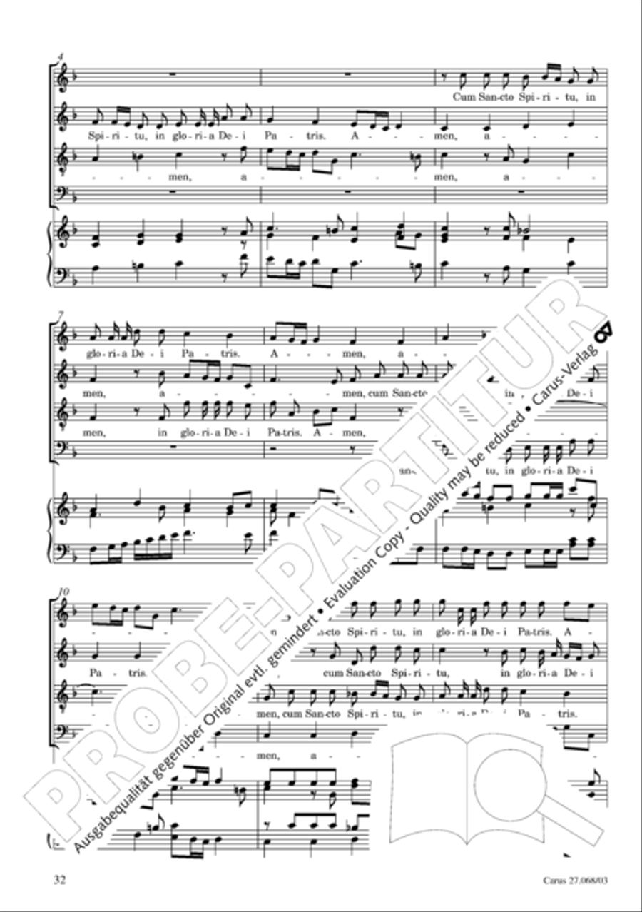 Mass in D minor (Missa in d) 4-Part scores gallery preview page 33