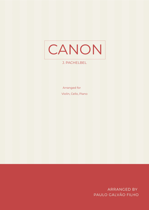 CANON IN D - STRING PIANO TRIO (VIOLIN, CELLO & PIANO)