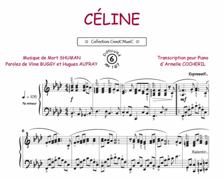 Céline (Collection CrocK'MusiC) Piano Solo scores gallery preview page 1
