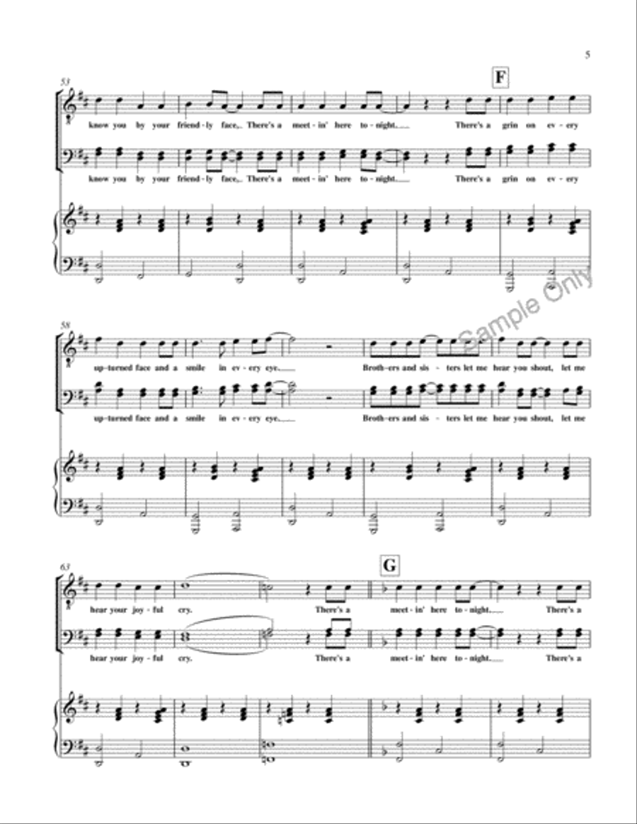 There's A Meeting Here Tonight TTBB scores gallery preview page 5