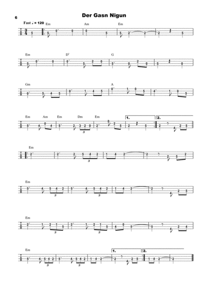 25 Klezmer Tunes, tab for 4 String Banjo in CGDA image number null