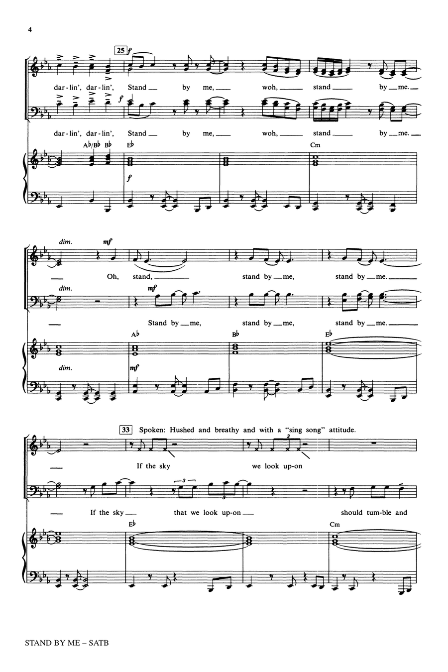 Stand By Me (arr. Roger Emerson) 4-Part scores gallery preview page 3