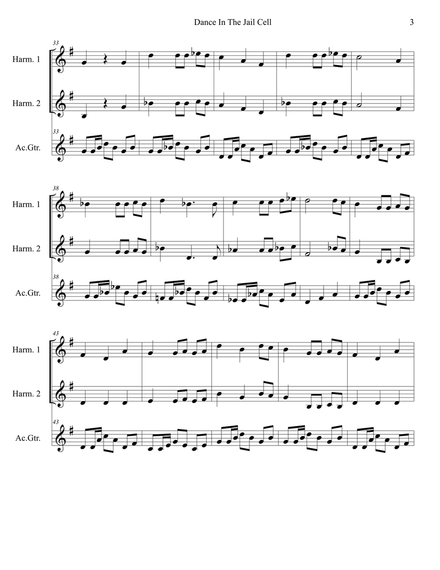 Dance In The Jail Cell Dance In The Jail Cell Guitar scores gallery preview page 4
